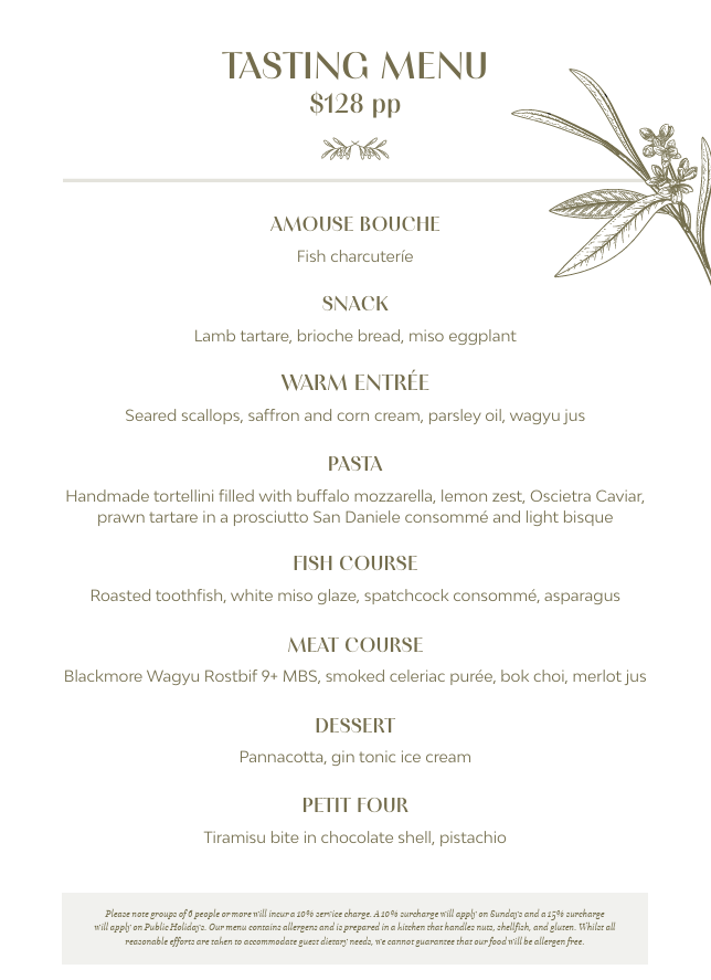 Olio Chef’s Tasting Menu